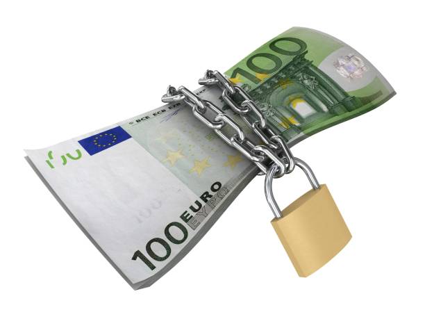 istock Euro money finance chain lock 1218218041