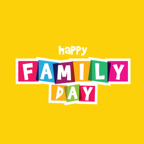 Happy Family Day. Typography on white background. Family design template for gift cards, invitations, prints etc. stock illustration Happy Family Day. Typography on white background. Family design template for gift cards, invitations, prints etc. stock illustration day stock illustrations