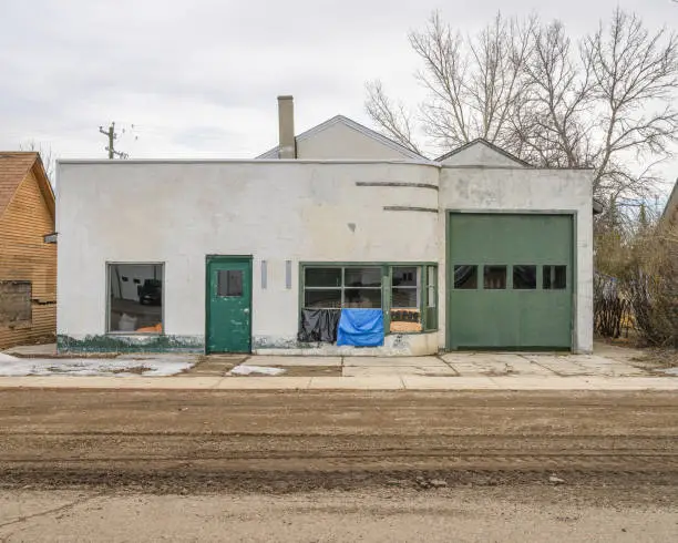 Abandoned Service Station in Champion, Alberta, Canada