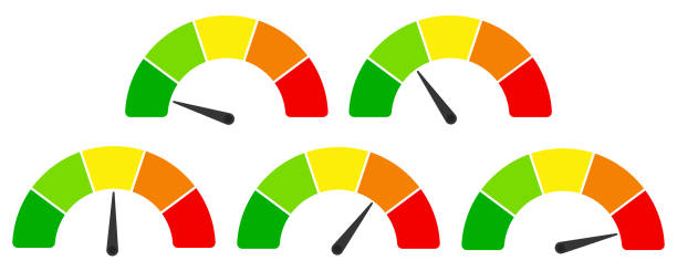 zestaw wektorów znamionowych barometru - barometer stock illustrations