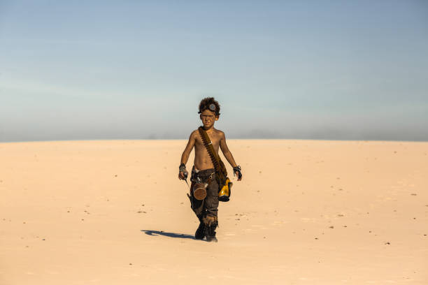 istock Post Apocalyptic Warrior Boy Outdoors in Desert Wasteland 1218221068
