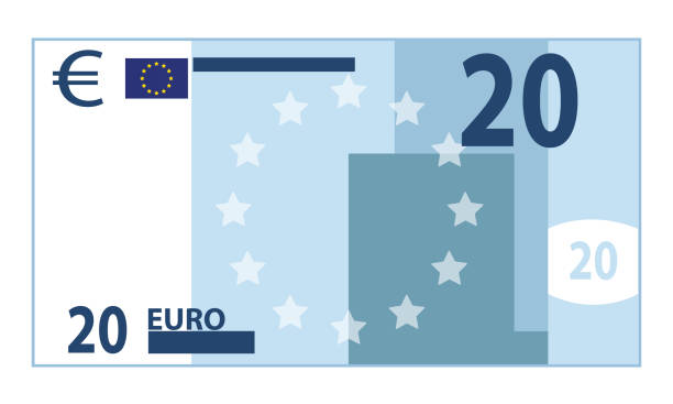 ilustrações, clipart, desenhos animados e ícones de 20 euros - nota de vinte euros