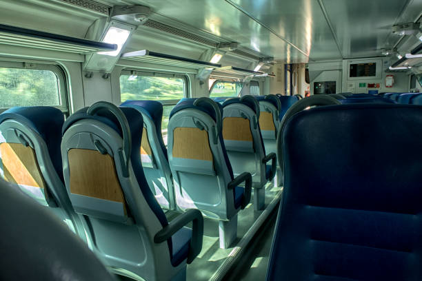 istock Passenger train on the railway. Railway transport. 1218221582