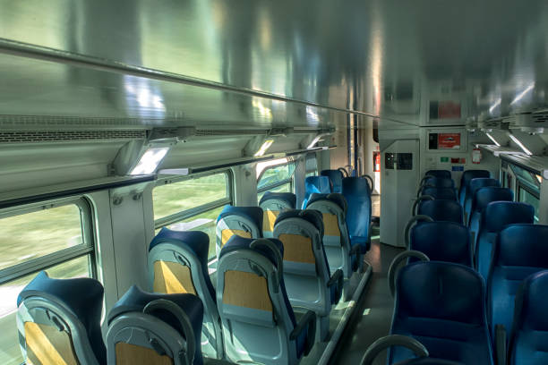 istock Passenger train on the railway. Railway transport. 1218221588