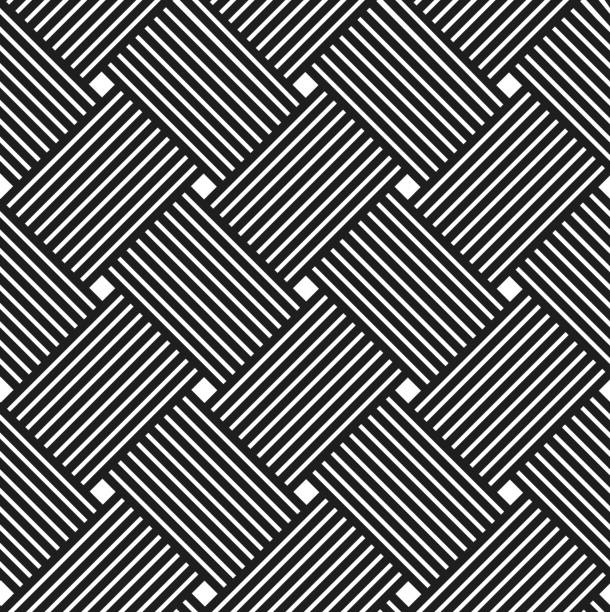 бесшовный векторный ткацкий узор, линейный фон с скрещенными линиями, текстильные вязаные повторные плиточные обои, идеальный упрощенный � - knitting vertical striped textile stock illustrations