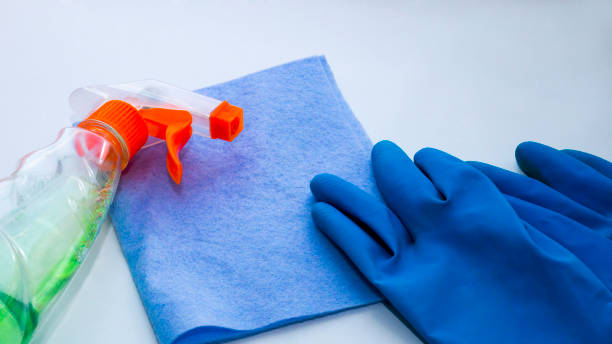istock Set for cleaning various surfaces in the kitchen, bathroom and other rooms. 1218223673