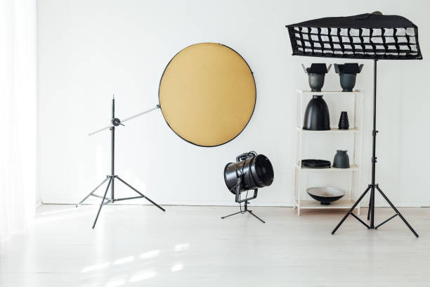 istock Flash photo studio accessories photographer equipment interior 1218223988