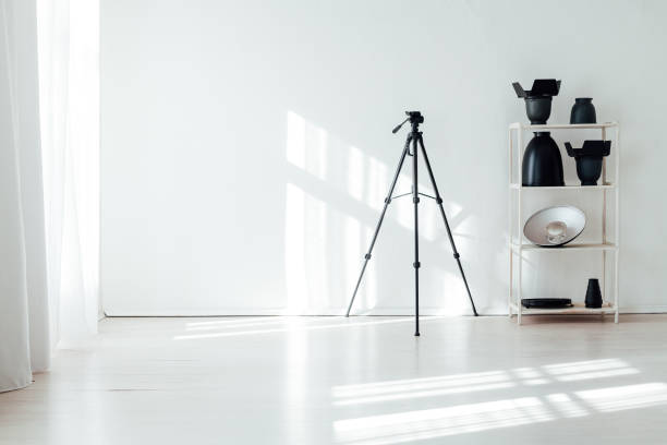 istock Flash photo studio accessories photographer equipment interior 1218224114