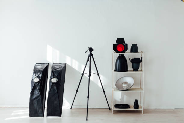 istock Flash photo studio accessories photographer equipment interior 1218224637