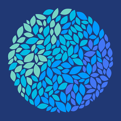 Leaf round circle abstract shape design vector illustration.