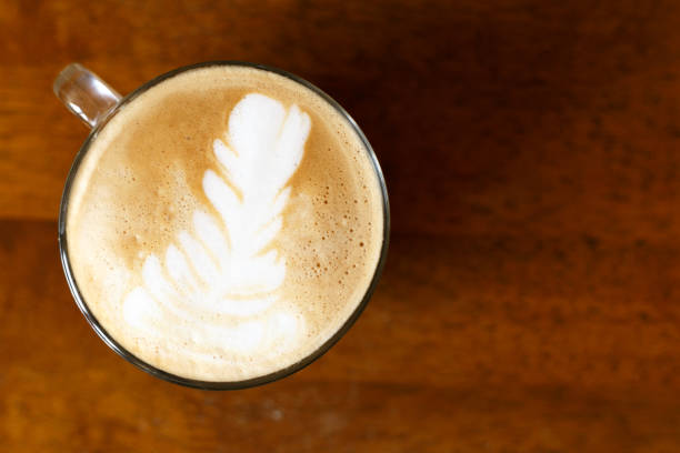 istock A cup of cappuccino with a beautiful pattern. Latte art 1218227571
