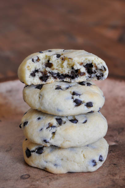 istock Chocolate cookies on wooden table 1218227608