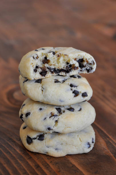 istock Chocolate cookies on wooden table 1218227633