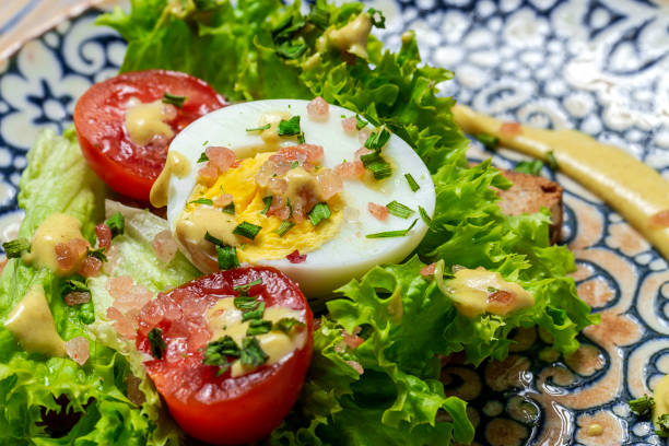 istock Homemade toasted bread with letucce salad,tomatoes,egg and mustard 1218230220