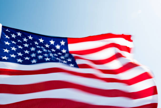istock Close-up of American flag 1218231492