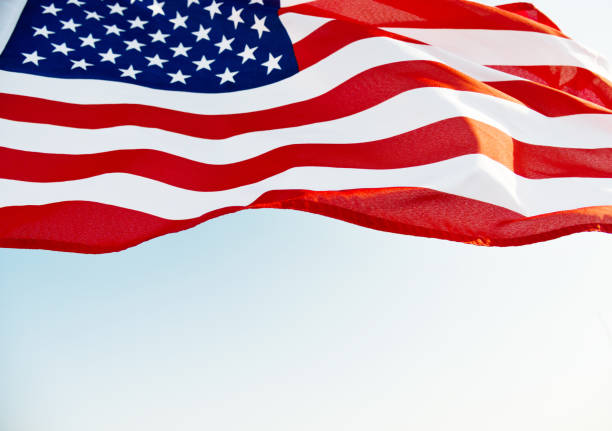 istock Close-up of American flag 1218231656