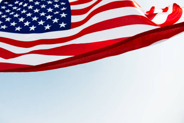 istock Close-up of American flag 1218231680