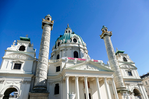 Cathedral of Saint Charles in downtown of Vienna, Austria