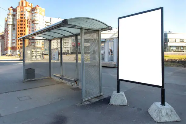 Photo of This is for advertisers to place ad copy samples on a bus shelter