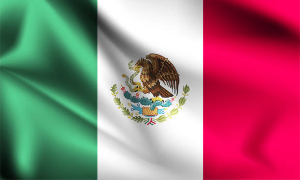 istock Mexico flag blowing in the wind. part of a series. Mexico waving flag. 1218239917
