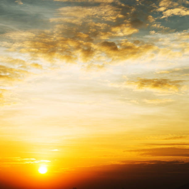 istock Golden sky on the setting sun 1218242340