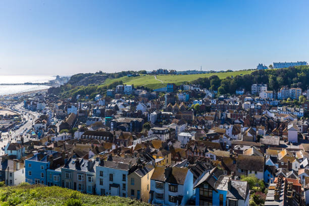 istock Aerial view of Hastings, UK 1218242684