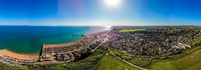 Aerial view of Hastings, UK