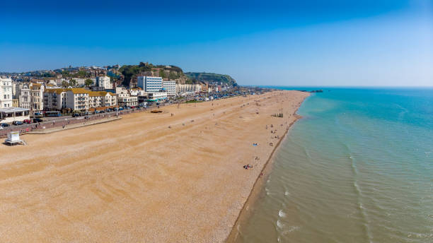 Aerial view of Hastings, UK Aerial view of Hastings, UK east sussex photos stock pictures, royalty-free photos & images
