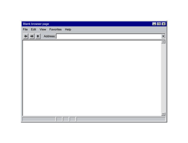 illustrazioni stock, clip art, cartoni animati e icone di tendenza di vecchio modello di interfaccia del browser. finestra del browser con riga di ricerca, icone di spostamento e barra degli strumenti. interfaccia utente astratta della pagina internet per mostrare il tuo sito web in stile vintage. illustrazione vettoriale. - browser internet web page window