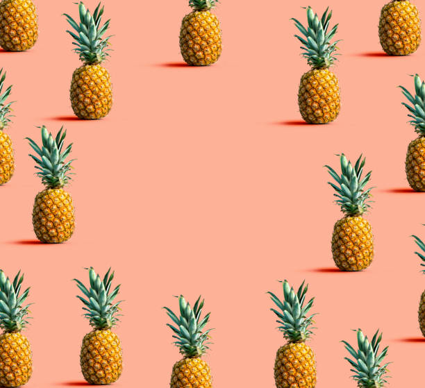 istock Round frame of pineapples 1218245361