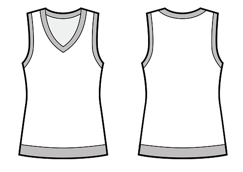 Vector Illustration Of Sport Womans Top Front And Back Stock ...