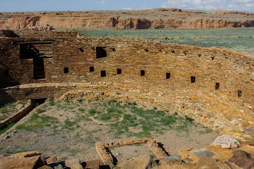 Circular gathering area of ancient New Mexico Native Americans called a kiva