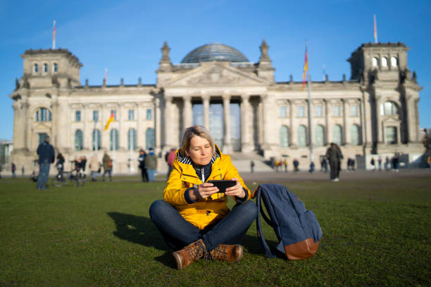 istock Tourist woman in Berlin 1218254712
