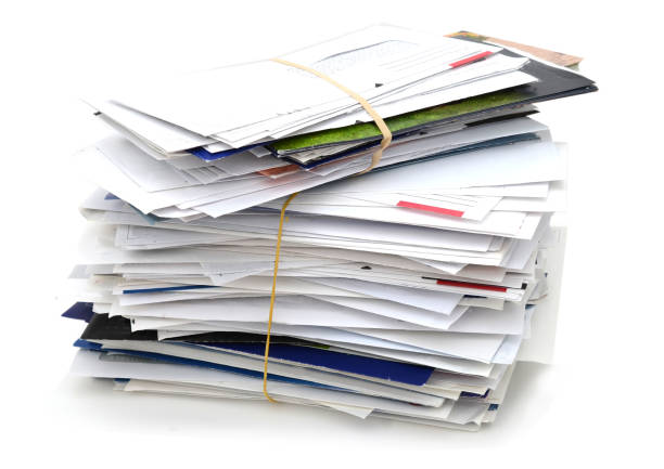 A pile of various mail letters stock photo