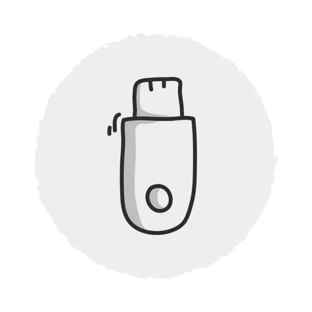 Vector illustration of Flash Drive Line Icon