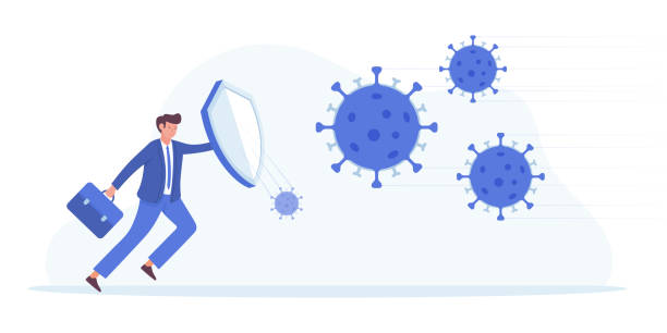 Coronavirus, Covid-19 Quarantine and Global Recession and Crisis Concept Vector Illustration Coronavirus, Covid-19 Quarantine and Global Recession and Crisis Concept Vector Illustration business risk stock illustrations