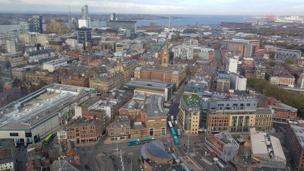 istock Liverpool city aerial panorama view 1218258429