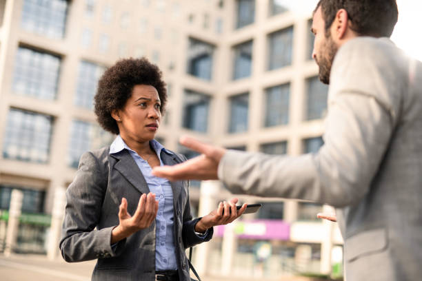 istock Two business colleagues having an argument. 1218265934