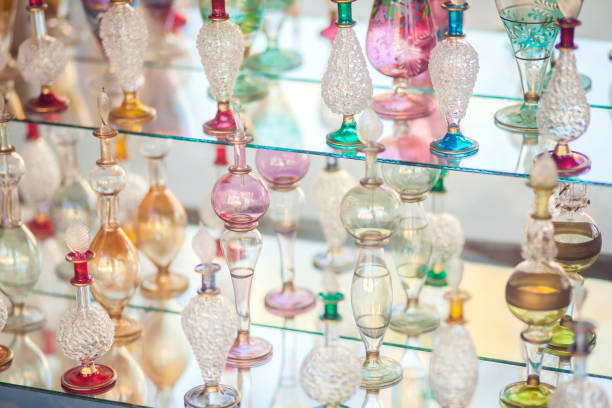 istock Arabic empty bottles for oil or perfume in the shop 1218267357