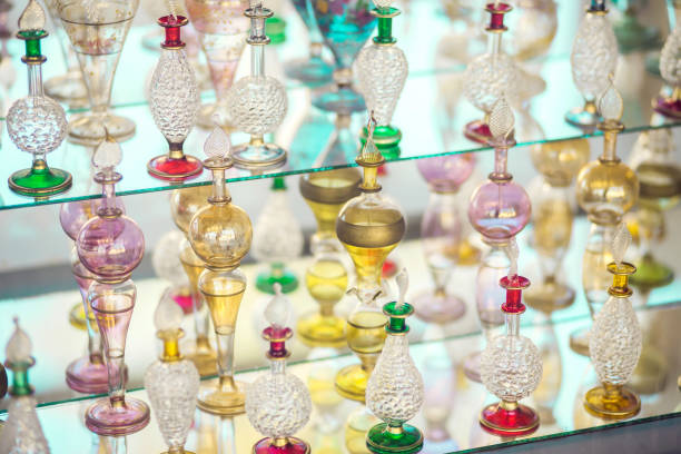 istock Arabic empty bottles for oil or perfume in the shop 1218267361