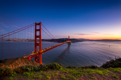 Sunset over the Golden Gate Bridge
