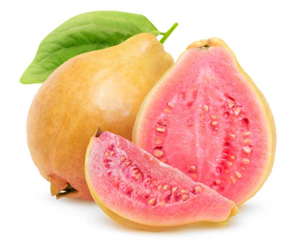 istock Isolated pink fleshed cut guava 1218274444