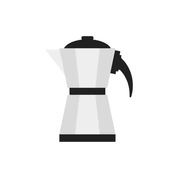 Vector illustration of Coffee maker pot machine. Isolated modern vector illustration in flat