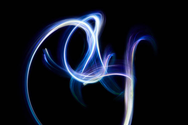 istock Abstract blue light painting background 1218275499