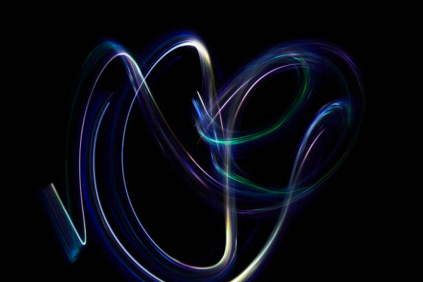 istock Abstract blue light painting background 1218275509