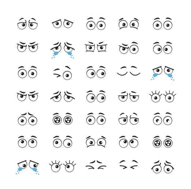 Cartoon emotion eye isolated set collection. Vector flat graphic design illustration Cartoon emotion eye isolated set collection. Vector flat graphic design ignorant stock illustrations