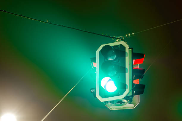 istock Traffic lights in the night, Austria 1218281707