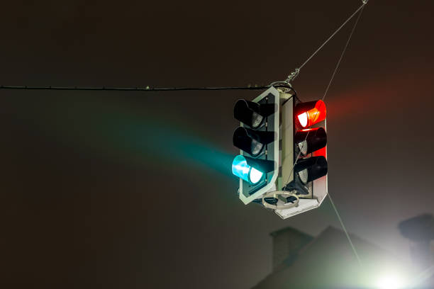 istock Traffic lights in the night, Austria 1218281782