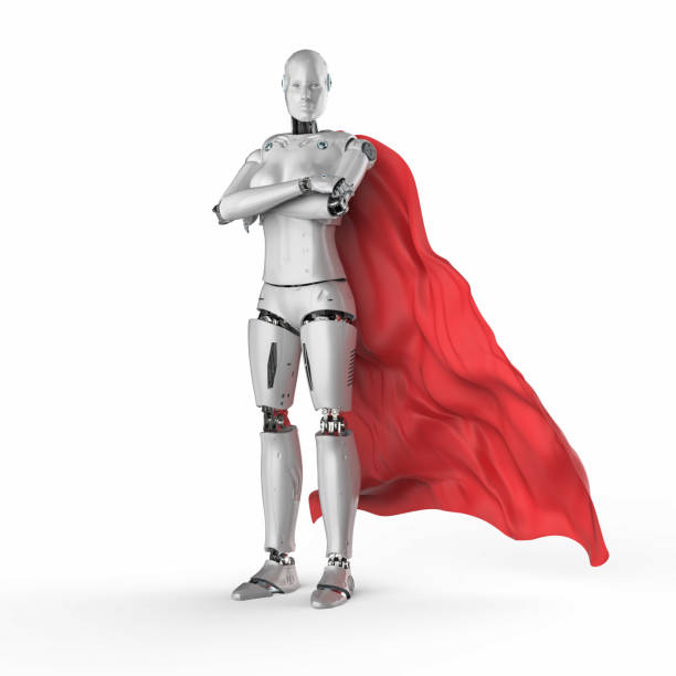 istock heroine cyborg with red cloak 1218283677