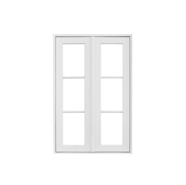 istock Real vintage house window frame isolated on white background 1218283760